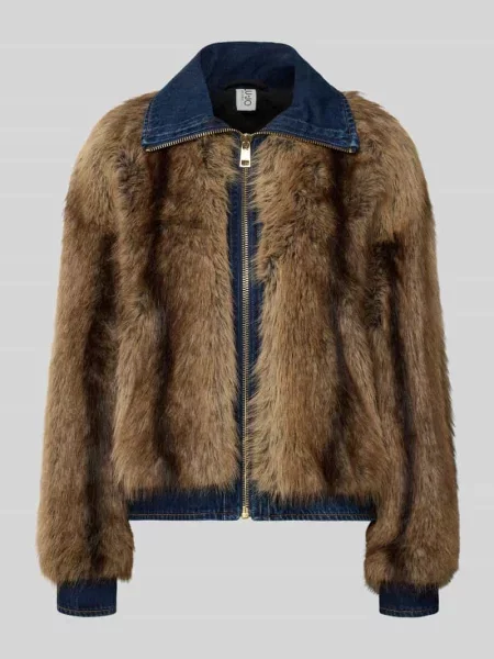 Kurtka ze sztucznego futra model GIUBBINO DENIM SOFT' Liu Jo White
