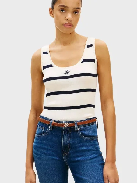 У смужку майка Tommy Hilfiger біла