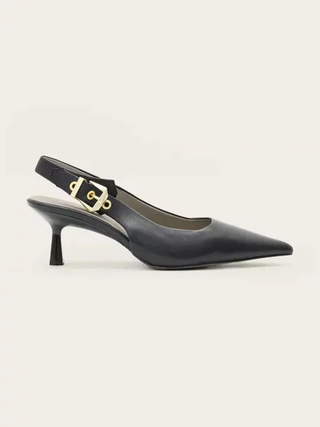 Кожени обувки с тънък AllSaints Idiya Slingback черно