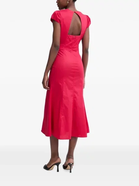 Rochie midi Twinset cu decolteu în V roșu