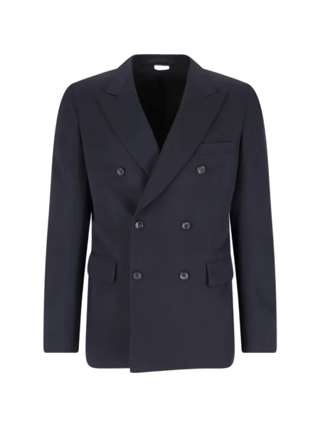 Sacou Comme Des Garcons Homme Plus de lână cu două rânduri de nasturi albastru