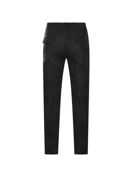 Pantaloni Eleventy cu model herringbone cu cordon negru
