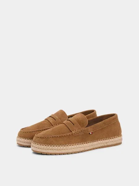 Шкіряні Лофери Tommy Hilfiger FLEXIBLE HILFIGER SDE ESPADRIL коричневий
