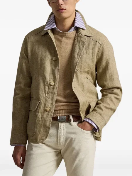 Gulerat tricou polo Polo Ralph Lauren cu decolteu în V fără mâneci maro