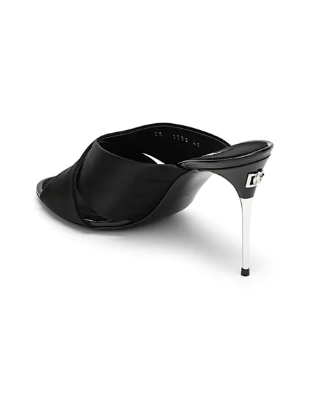 Klapki Dolce And Gabbana skórzane czarne