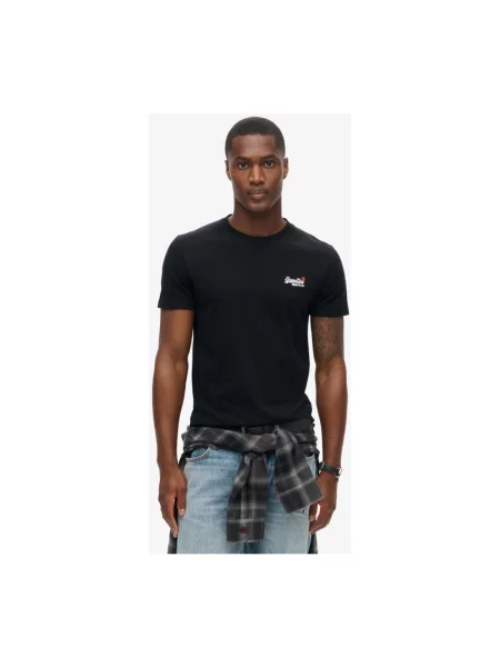 Krótka koszulka Superdry z logo czarna