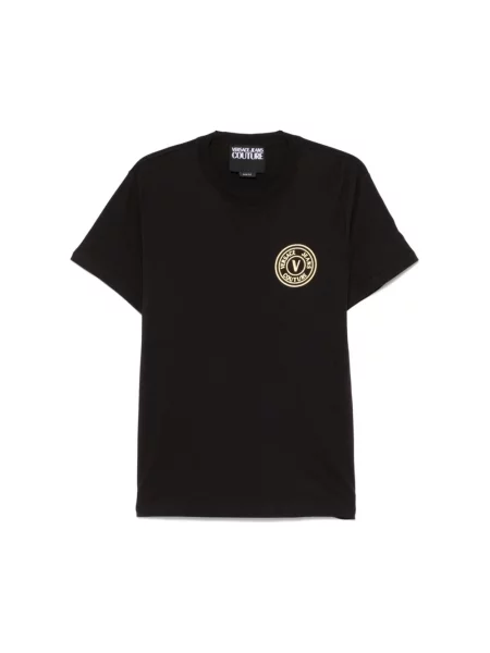 Koszulka Versace Jeans Couture z krótkim rękawem z okrągłym dekoltem czarna