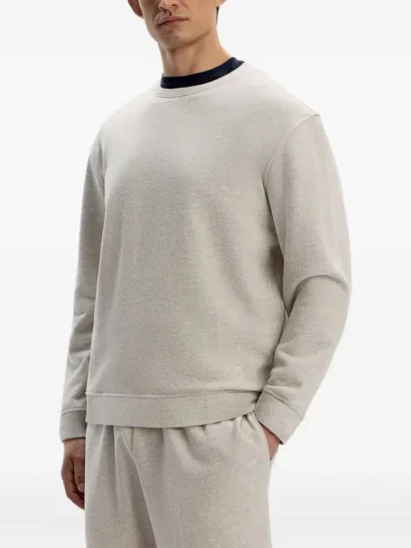 Hanorac crewneck 12 Storeez cu decolteu rotund lung gri