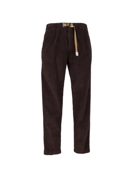 Pantaloni White Sand de catifea cord cu dungi alb