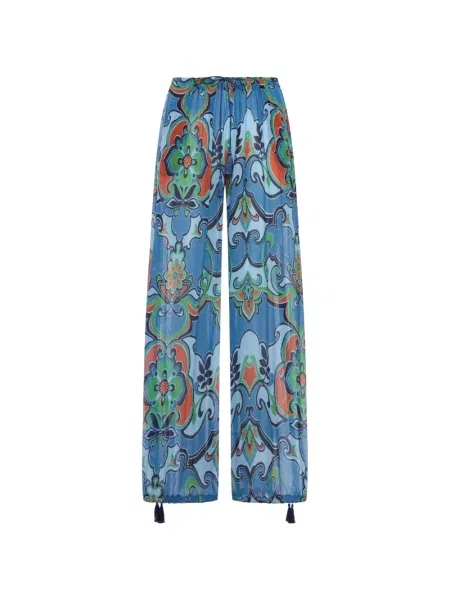 Pantaloni Etro cu model floral cu imagine albastru