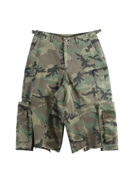 Pantaloni cargo Vetements cu imagine cu model camuflaj verde