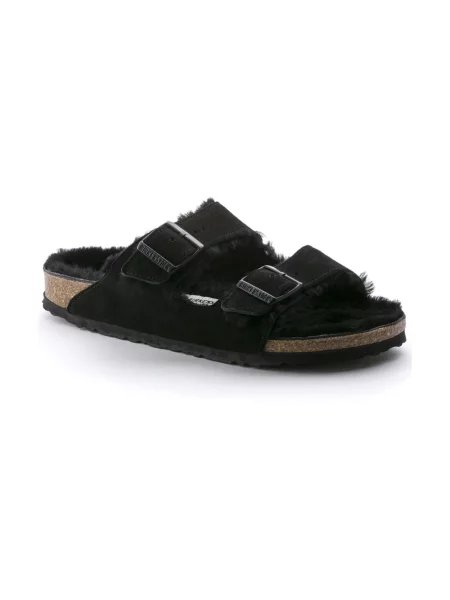 Klapki Birkenstock zamszowe czarne