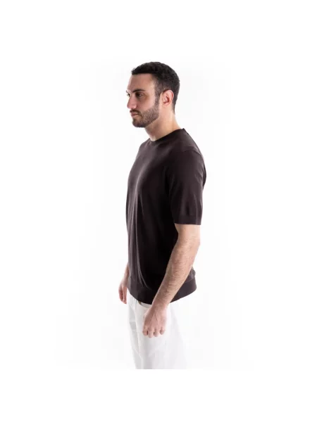 Dzianinowy sweter Paolo Pecora brązowy
