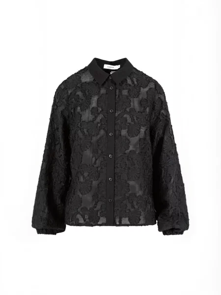 Coster Copenhagen Tricou Flower negru