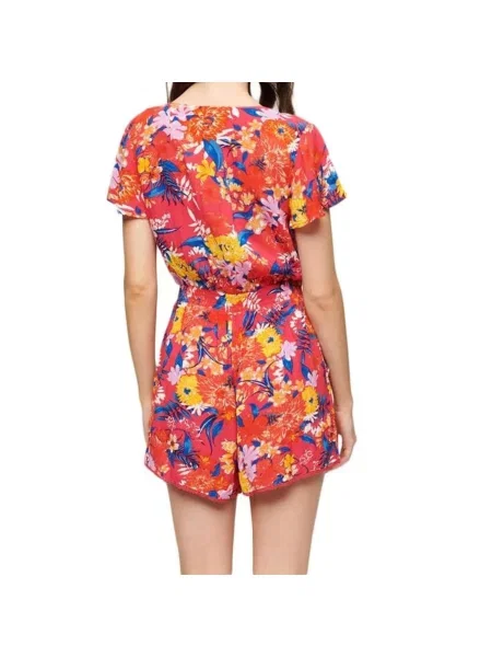 Kombinezon Superdry Beach Playsuit na lato kolorowy różowy
