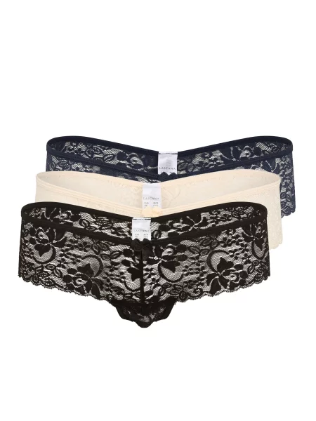LASCANA Tanga albastru bej negru