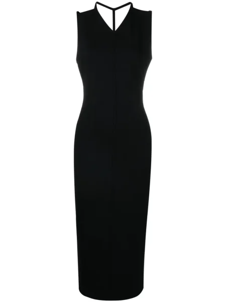 Rochie maxi Khaite cu decolteu în V de costum negru
