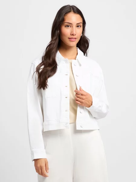 Comma casual identity kurtka dżinsowa Kobiety jednolity 36 biały