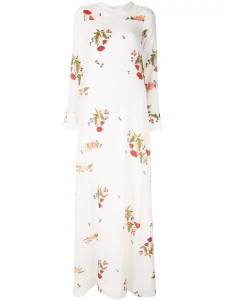 Rochie Macgraw cu model floral cu imagine de costum alb
