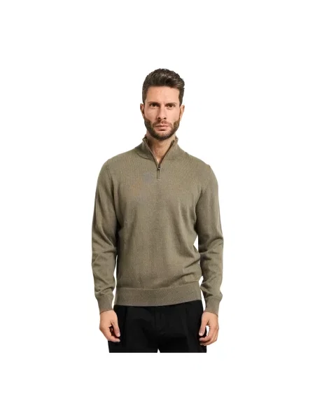 Bluza z kołnierzem o kroju regular fit z mieszanki żywej wełny i kaszmiru model ‘HEMARLO’ Hugo zielona