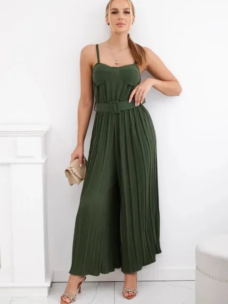 Salopetă Kesi plisată kaki