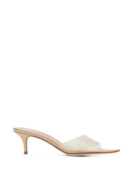Papuci tip mules Gianvito Rossi alb