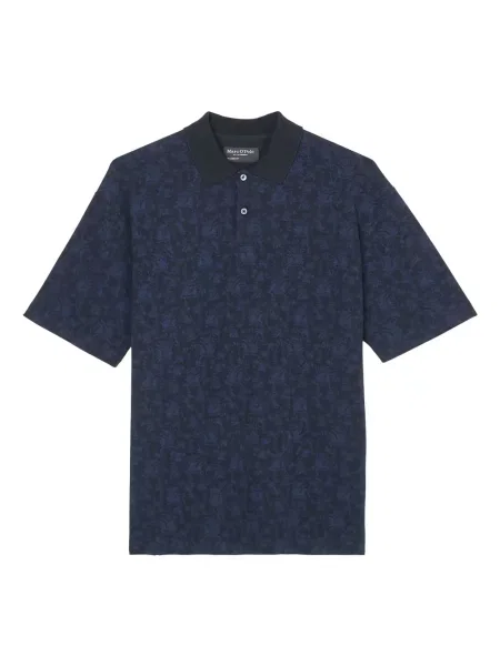 Поло тениска Marc O'polo на цветя с принт синьо