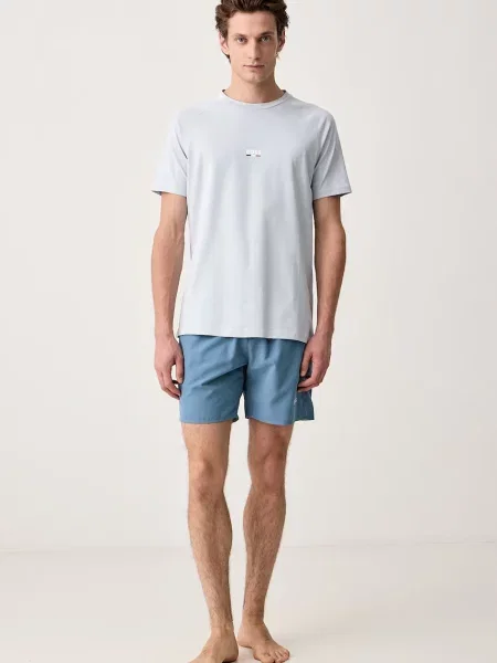 BOSS kratka majica T-Shirt RN Slim Fit modra