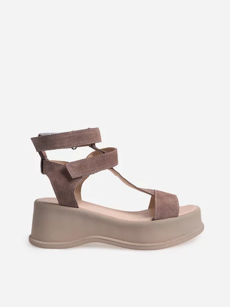 Замшеві Босоніжки ISSA Plus бежевий