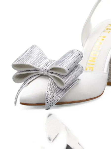 Pantofi cu toc Kat Maconie cu funde slingback alb