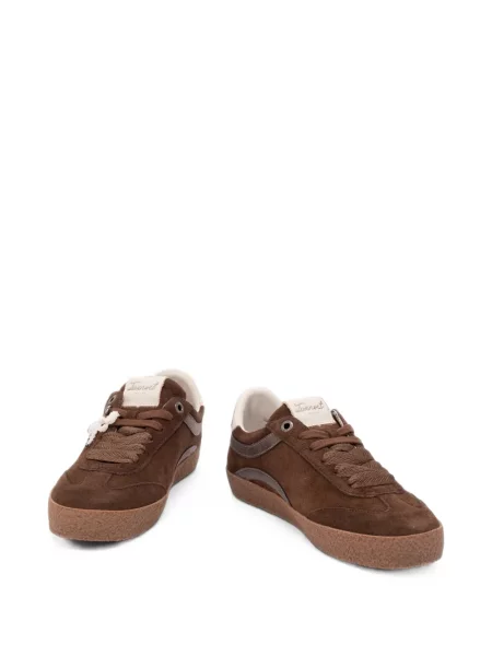 Sneakerși Twinset din piele de căprioară maro