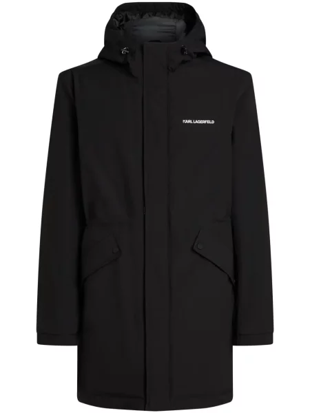 Palton Karl Lagerfeld cu broderie negru