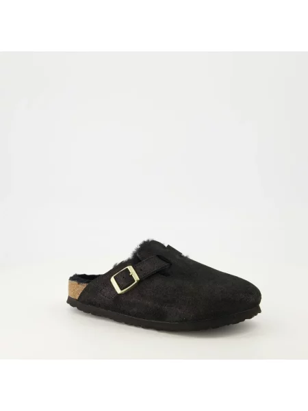 Klapki Birkenstock skórzane czarne