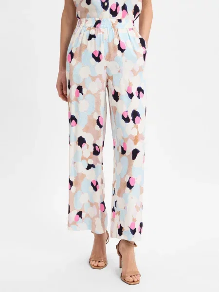 Nümph Spodnie Nugracie Kobiety niebieski|wyrazisty róż wzorzysty 34 niebieskie