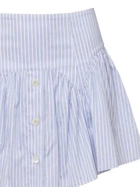 Fusta mini Fleur Du Mal din poplin alb