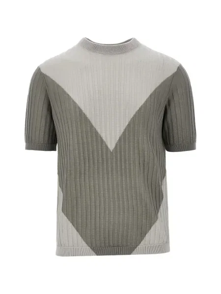 Pulover Emporio Armani scurt gri