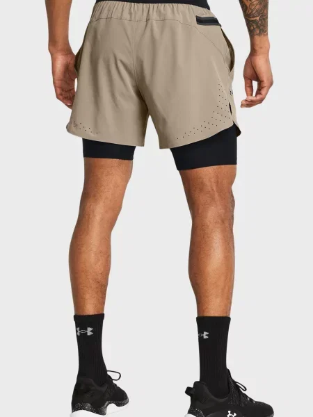 Короткие спортивные шорты Under Armour бежевые