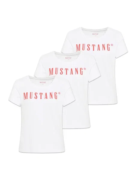 MUSTANG Póló vérvörös fehér