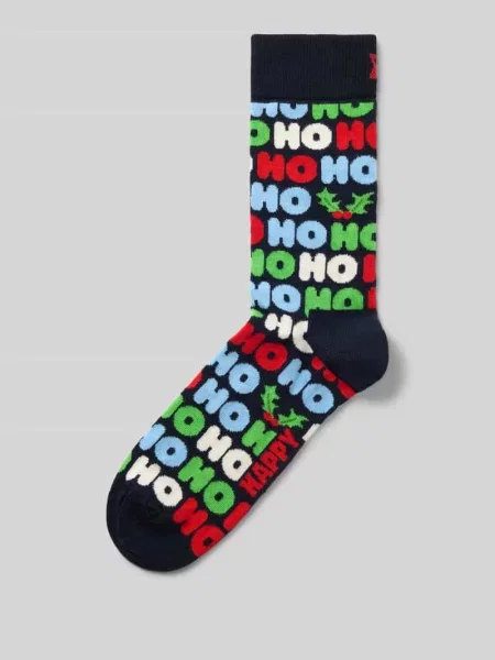 Skarpety z elastycznej mieszanki bawełny model Ho Ho Ho' Happy Socks granatowe