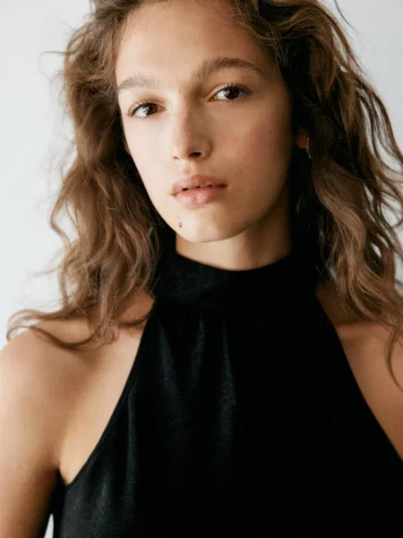 Top Mango Teen czarny