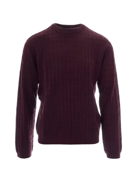 Pulover Emporio Armani cu decolteu rotund violet