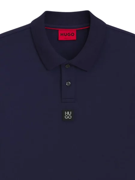 Tricou polo Hugo cu autograf albastru