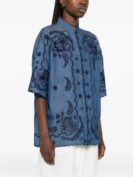 Bluză Zimmermann cu model paisley albastru
