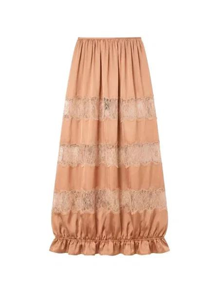 Fustă midi Ulla Johnson cu volane din dantelă