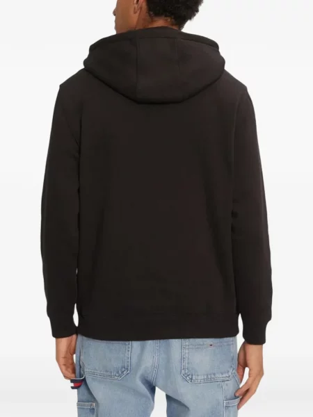 Fleece hoodie Tommy Jeans μαύρο