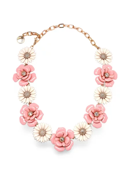 Colier Carolina Herrera cu model floral roz