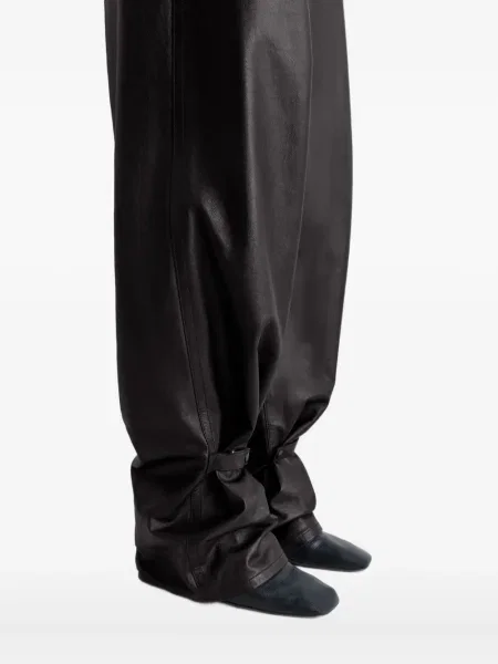 Pantaloni Lemaire din piele negru