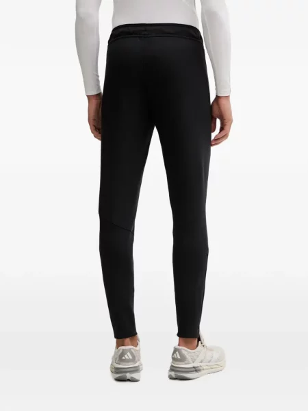 Pantaloni Adidas cu broderie cu dungi alergare negru