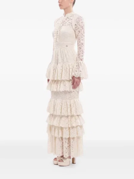 Rochie maxi Saiid Kobeisy cu volane din dantelă