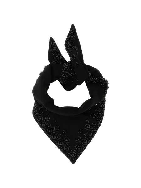 Fular P.a.r.o.s.h. cu broderie negru
